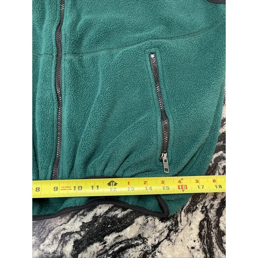 VTG The North Face Men's Denali Green Fleece Zip‎ Up Vest Large USA 90s Emerald